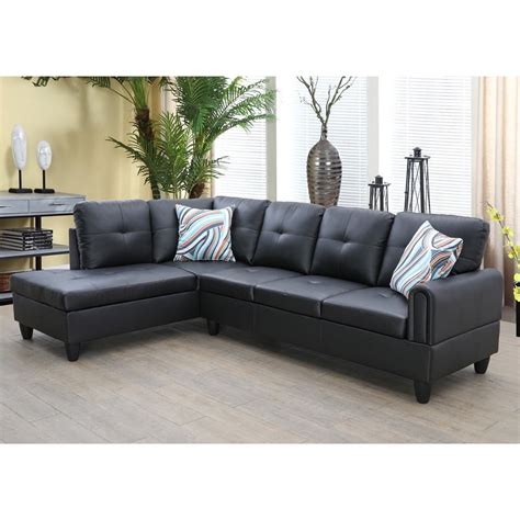 Hommoo Faux Leather 3-Piece Couch Living Room Sofa Set, L Shaped Couch ...