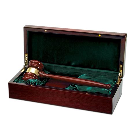 Piano Finish Judge Gavel With Rosewood Case