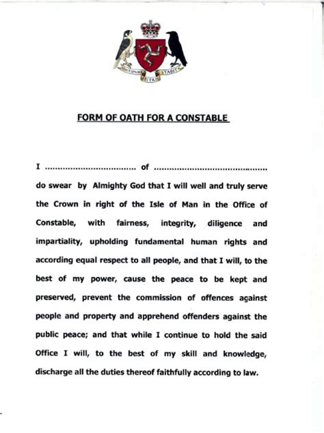 Police Oath of Office 1 | PDF