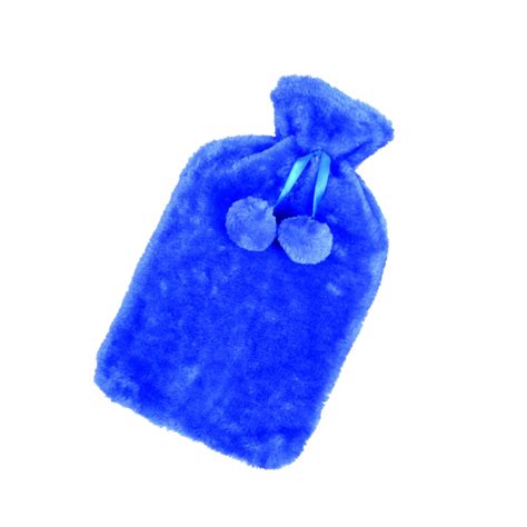 L Hot Water Bottle Plush Soft Cover Large Cosy Warm Fur Pom Pom Heat Pad Gifts EBay