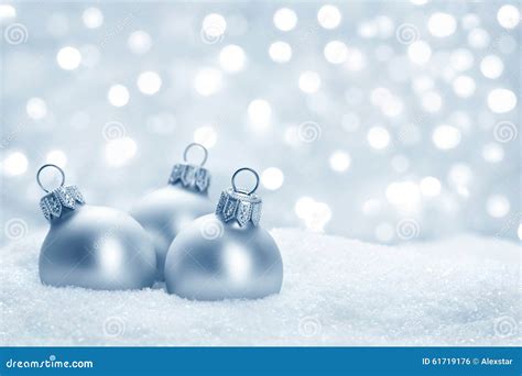 Christmas Balls On Snow Stock Photo Image Of Celebration 61719176