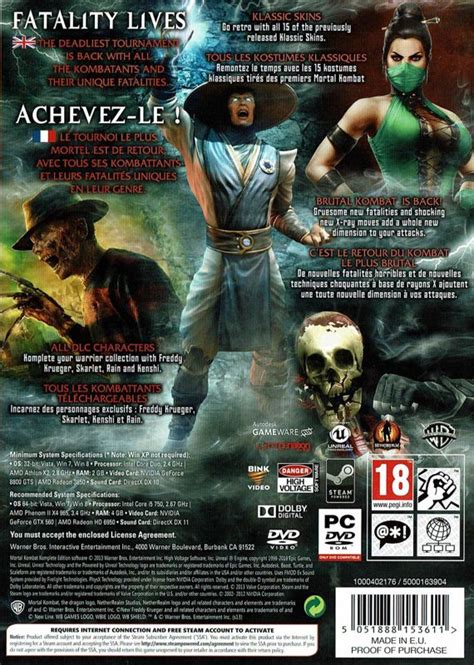 Mortal Kombat Komplete Edition 2012 Box Cover Art Mobygames