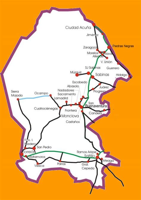 Mapa de Coahuila