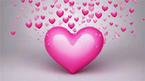 Pink Valentine Background A Pink Heart Rain On A White Background The