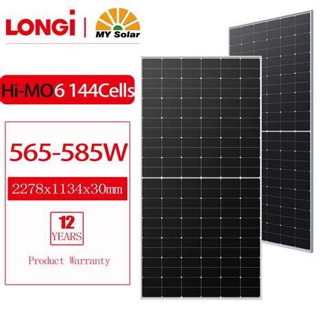 Longi Hi Mo X6 Explorer Lr5 72hth 585m 580W 575W 570W 565watt Mono Hpbc