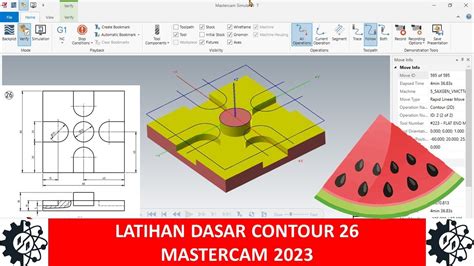 Latihan Dasar 26 MasterCAM 2023 Materi Belajar CNC Menu Milling