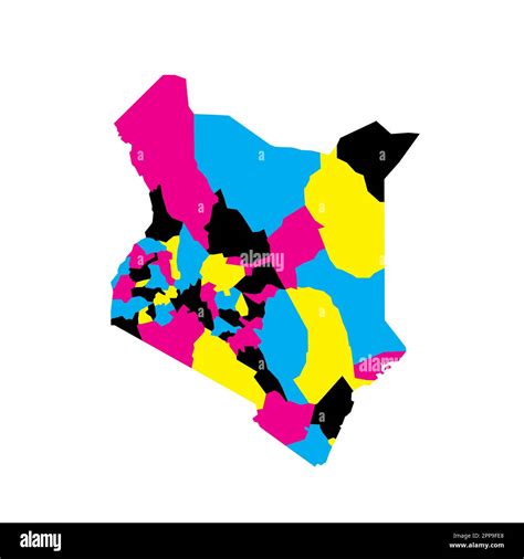 Kenya Political Map Of Administrative Divisions Counties Blank