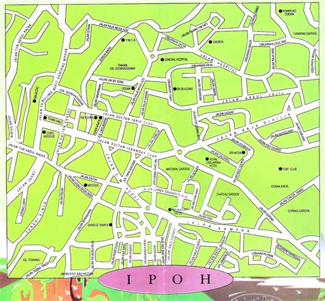 Ipoh City Perak Malaysia Tourist Map - Ipoh City Perak Malaysia • mappery