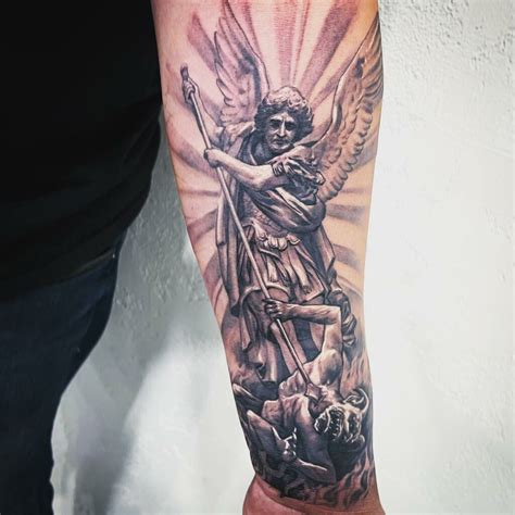 St Michael The Archangel Tattoo Stencil