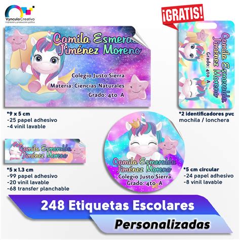 Etiquetas Escolares Personalizadas Papel Vinil Lavable Y Ropa