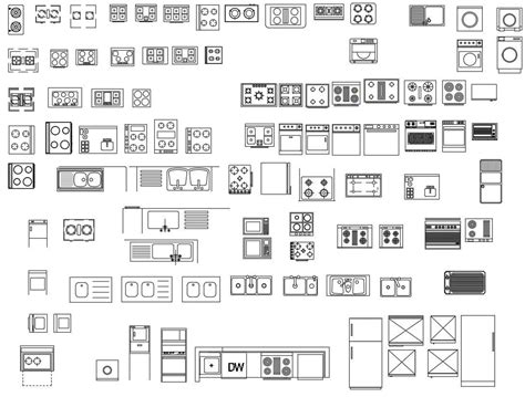 CAD Blocks Of Kitchen Equipment In AutoCAD 2D Drawing Dwg File CAD