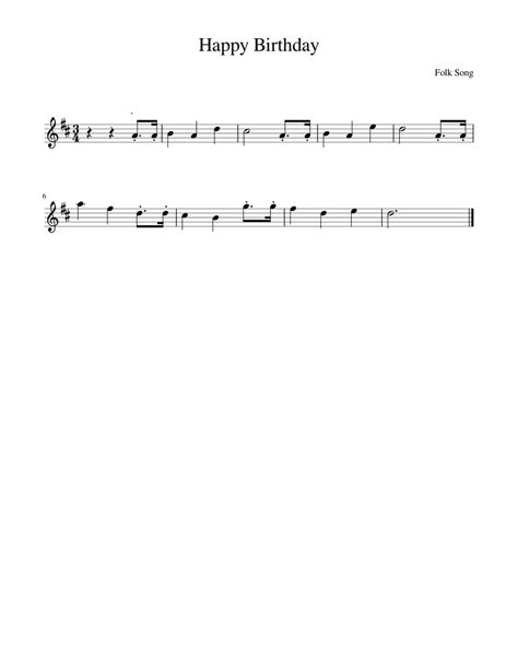 Happy Birthday Sheet Music For Violin Solo