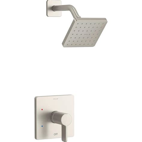 KOHLER Parallel 1-Handle Shower Trim Kit in Vibrant Brushed Nickel with ...