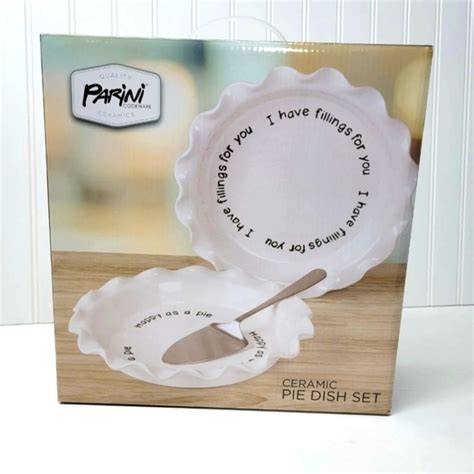 Parini Kitchen Parini White Ceramic 3 Piece Baking Pie Dish Set