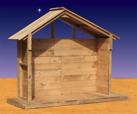 Wood Nativity Stable - Outdoor - 55" High