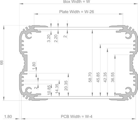 Uni Extrusion U Customisable Dimensions Aluminium Enclosures