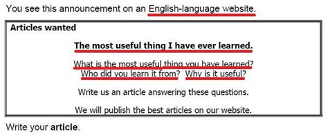 Cambridge B2 First Fce How To Write An Article Teacher Phill