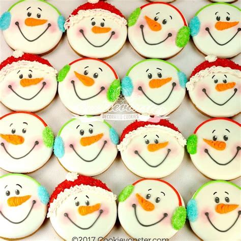 Snowmen Faces 2017 Cookie Decorating Christmas Cookies Decorated Christmas Sugar Cookies