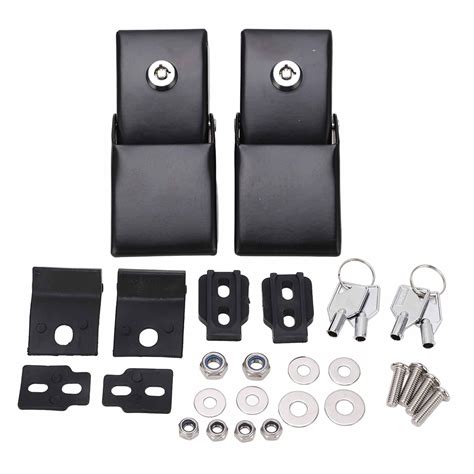 Car Hood Lock Latch Kit Anti Theft Metal Locking Hood Lock Catch Latches Kit With Keys For Jeep