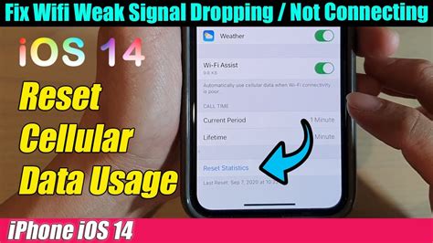 Iphone Ios How To Reset Cellular Data Usage Youtube