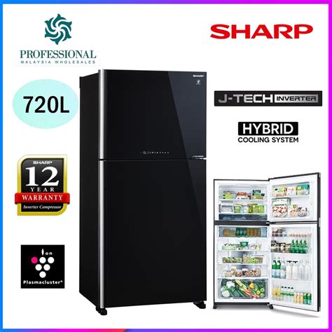 Sharp Pelican Refrigerator 720L SJP882MFGM Maroon SJP882MFGK Black