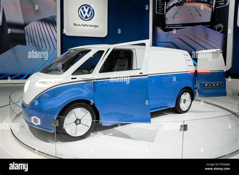 Hannover Germany Sep 27 2018 New Volkswagen Id Buzz Cargo Electric Delivery Van Showcased