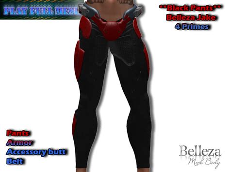 Second Life Marketplace Black Pants Belleza Jake Playfullmesh