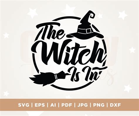 The Witch Is In Svg Halloween Door Hanger Svg Halloween Door Etsy