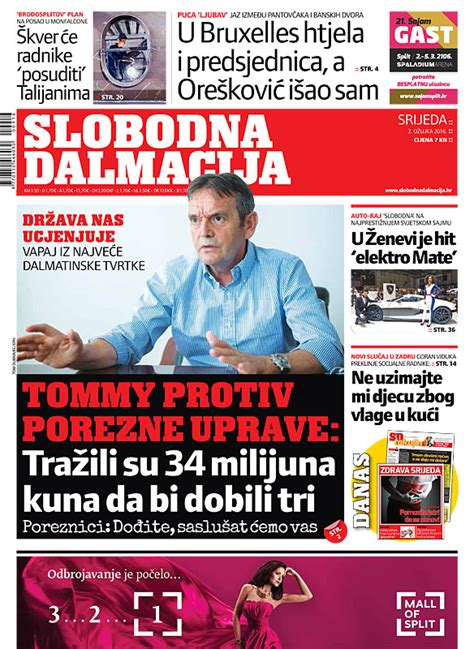 Slobodna Dalmacija Naslovnica Pretplata