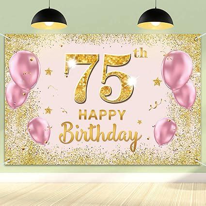 Amazon PAKBOOM Happy 75th Birthday Backdrop Banner 75 Birthday