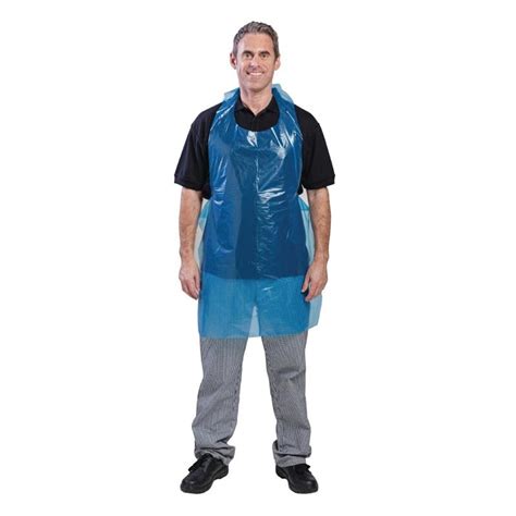 Disposable Polythene Bib Aprons Blue By Non Branded A305 Smart