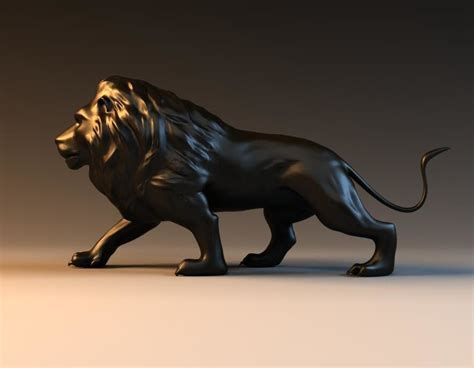 Bronze Lions Bronze Statues Beasts Big Lions 3d