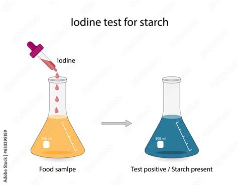 Iodine Test For Starch Chemical Experiment Carbohydrates In A Sample