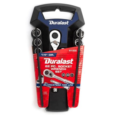 Duralast 1/4in Drive Socket Wrench Set 22 Piece