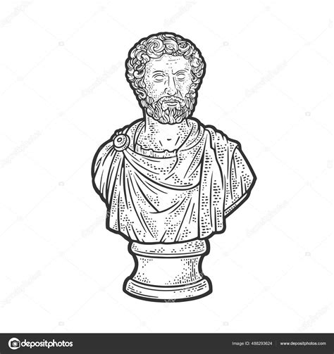 Marco Aurelio Stoico Filosofo E Imperatore Romano Marmo Busto Linea