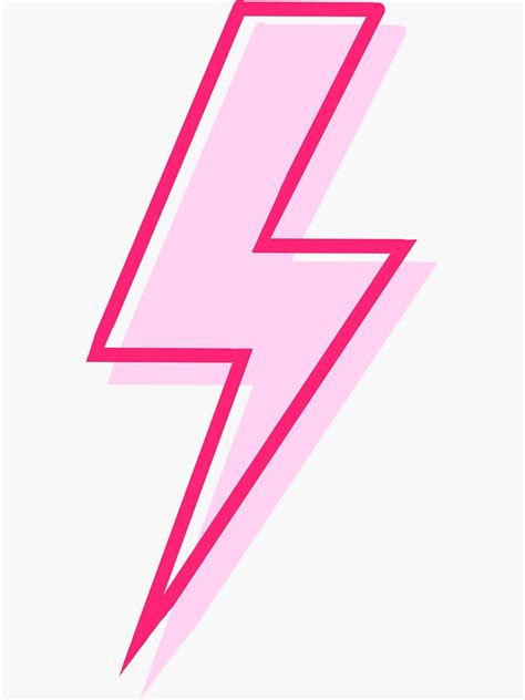 "pink and red lightning bolt" Sticker for Sale by flinning | Redbubble