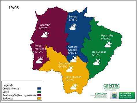 Cemtec Prevê Tempo Firme E Seco E Baixas Temperaturas Para Ms Nesta