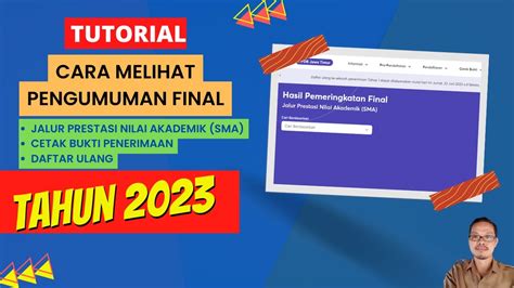 Cara Melihat Pengumuman Final Diterima Tidak Hasil Ppdb Jatim