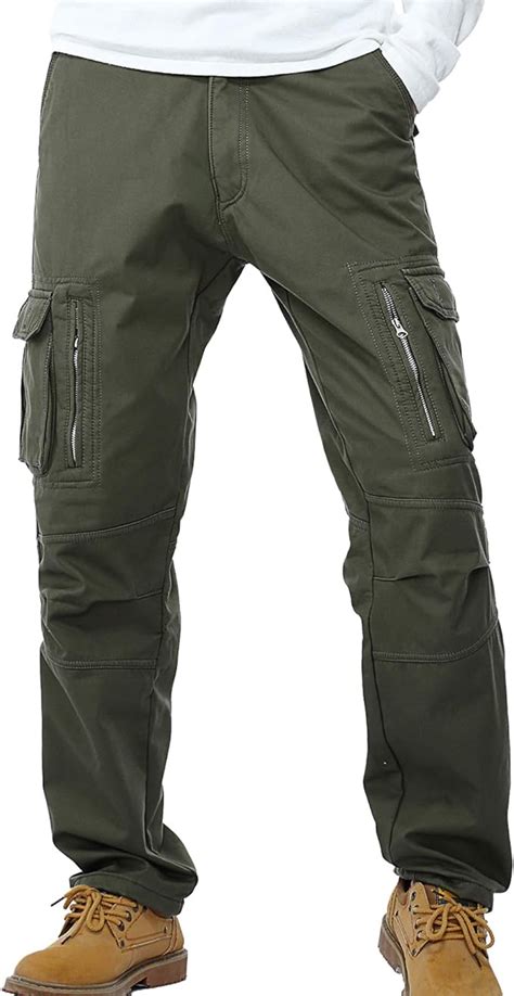 Amazon Winoto Mens Fleece Lined Cargo Pants Winter Thicke Camo