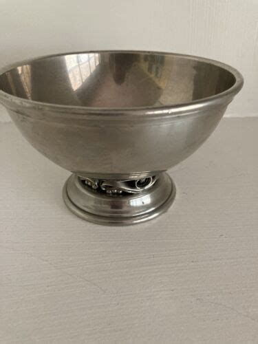 Vintage Handmade Hammered Shirley Williamsburg Virginia Pewter Bowl