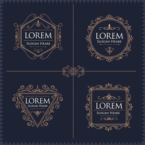 Premium Vector Luxury Logos Set Template Flourishes Calligraphic Elegant