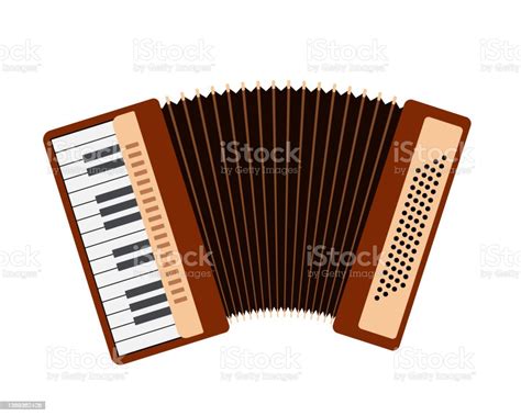 Alat Musik Keyboard Akordeon Tombol Klasik Ilustrasi Stok Unduh