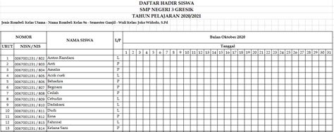 Contoh Absensi Siswa 52 Koleksi Gambar