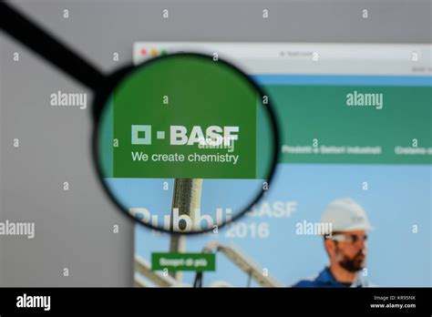 Milan Italy August 10 2017 Basf Logo On The Website Homepage Stock