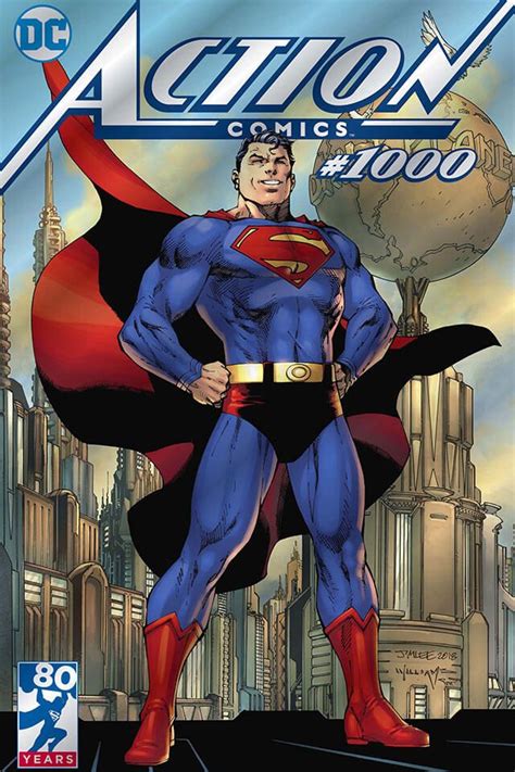 The Cover To Action Comics Featuring Superman Standing In Front Of A