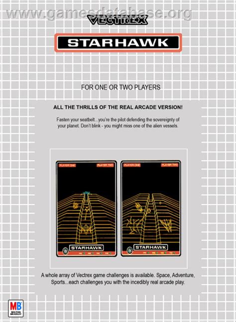 Starhawk Gce Vectrex Artwork Box Back