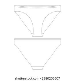 Template Crinkle Bikini Bottom Vector Illustration Stock Vector