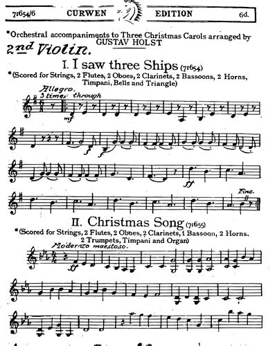 Three Christmas Carols Horn Horn Sheet Music By Gustav Holst Nkoda