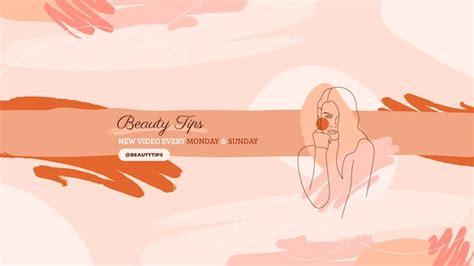 Free Vector | Abstract hand drawn beauty youtube channel art