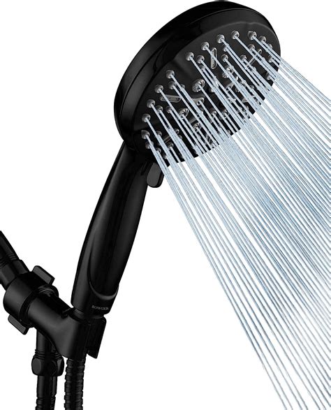 Matt Black Shower Head With Handheld Spray High Pressure Multifunction Strong Flow Rain Massage